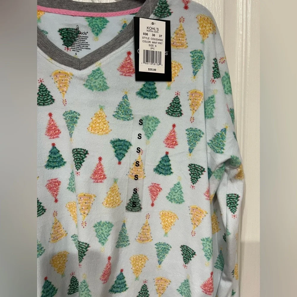 Cuddl Duds Multicolor Christmas Tree Print Pajama Set (NWT!!!) - Picture 2 of 9